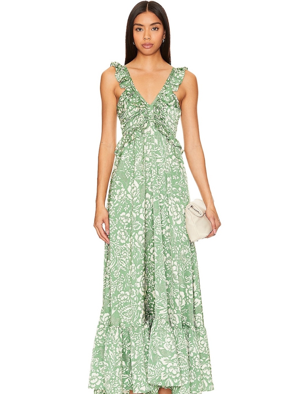 Black Tie Ruffled Floral Dress